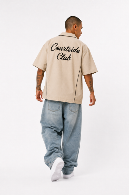 Chemise Oversize Courtside Club Beige | 4B Unlimited Clothing