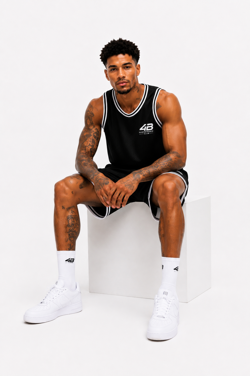 Ensemble Basketball Homme 4B Performance Club – Rain or Shine – Noir
