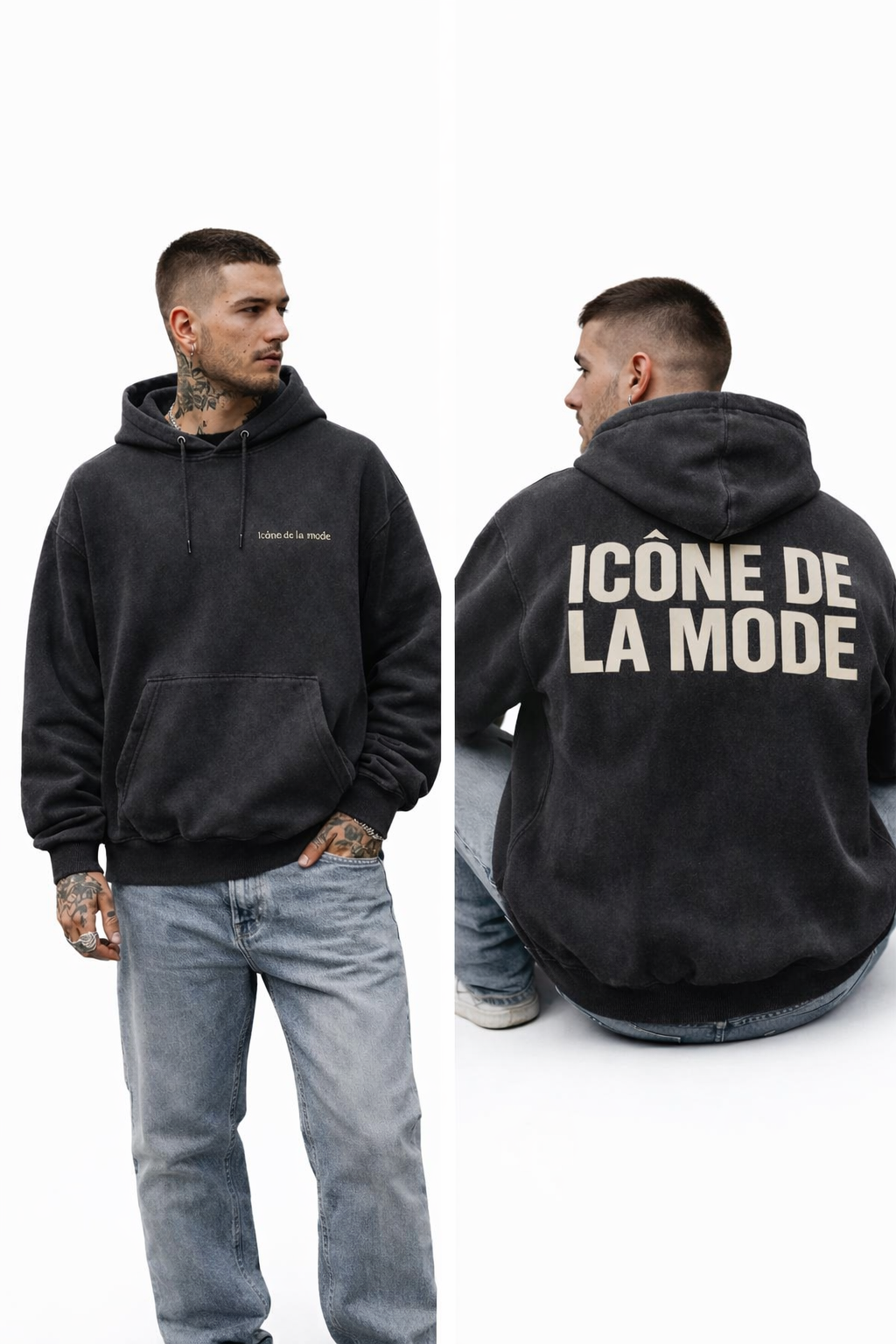 Sweat "icône de la mode" washed
