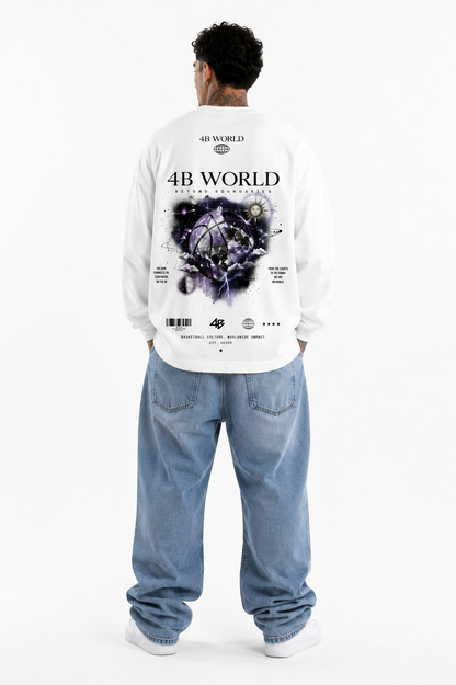 Sweat Oversize Blanc 4B World Beyond Boundaries | 4B Unlimited Clothing