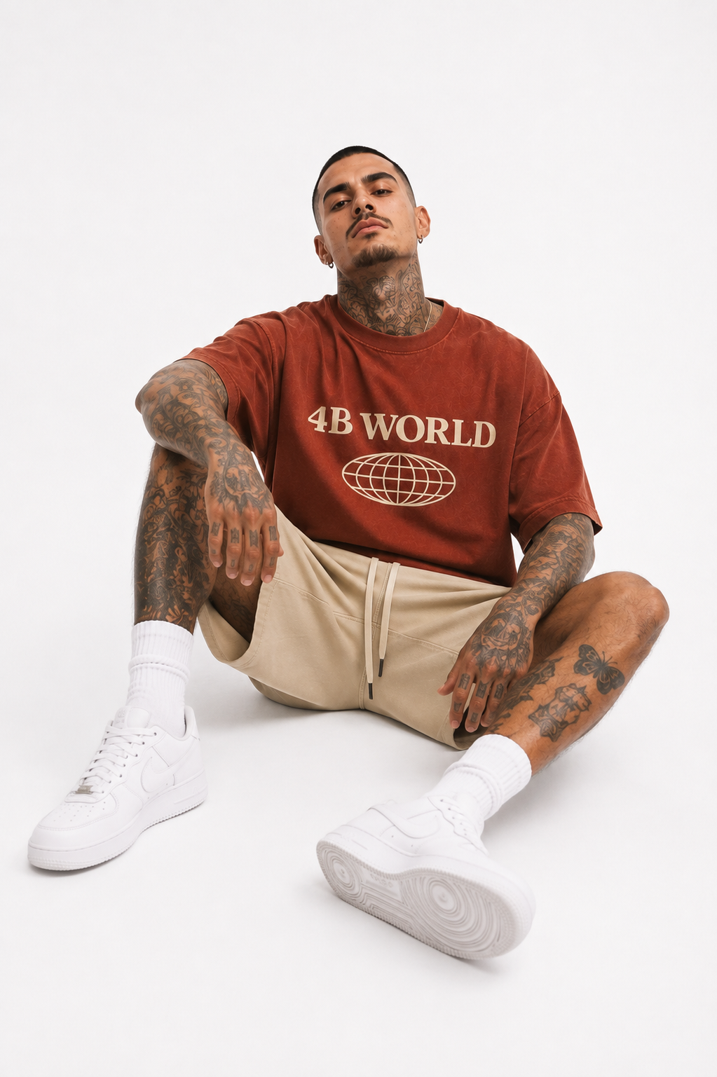T-shirt Oversize Homme 4B World – Vitruvian B-Ball – Rouille