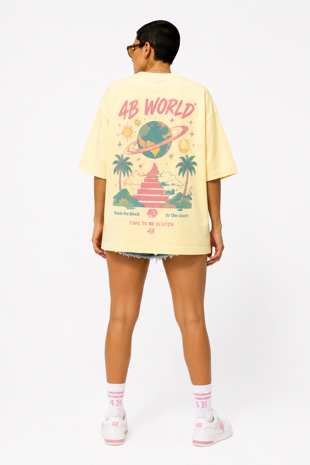 T-shirt Oversize 4B World Summer Jaune | 4B Unlimited Clothing