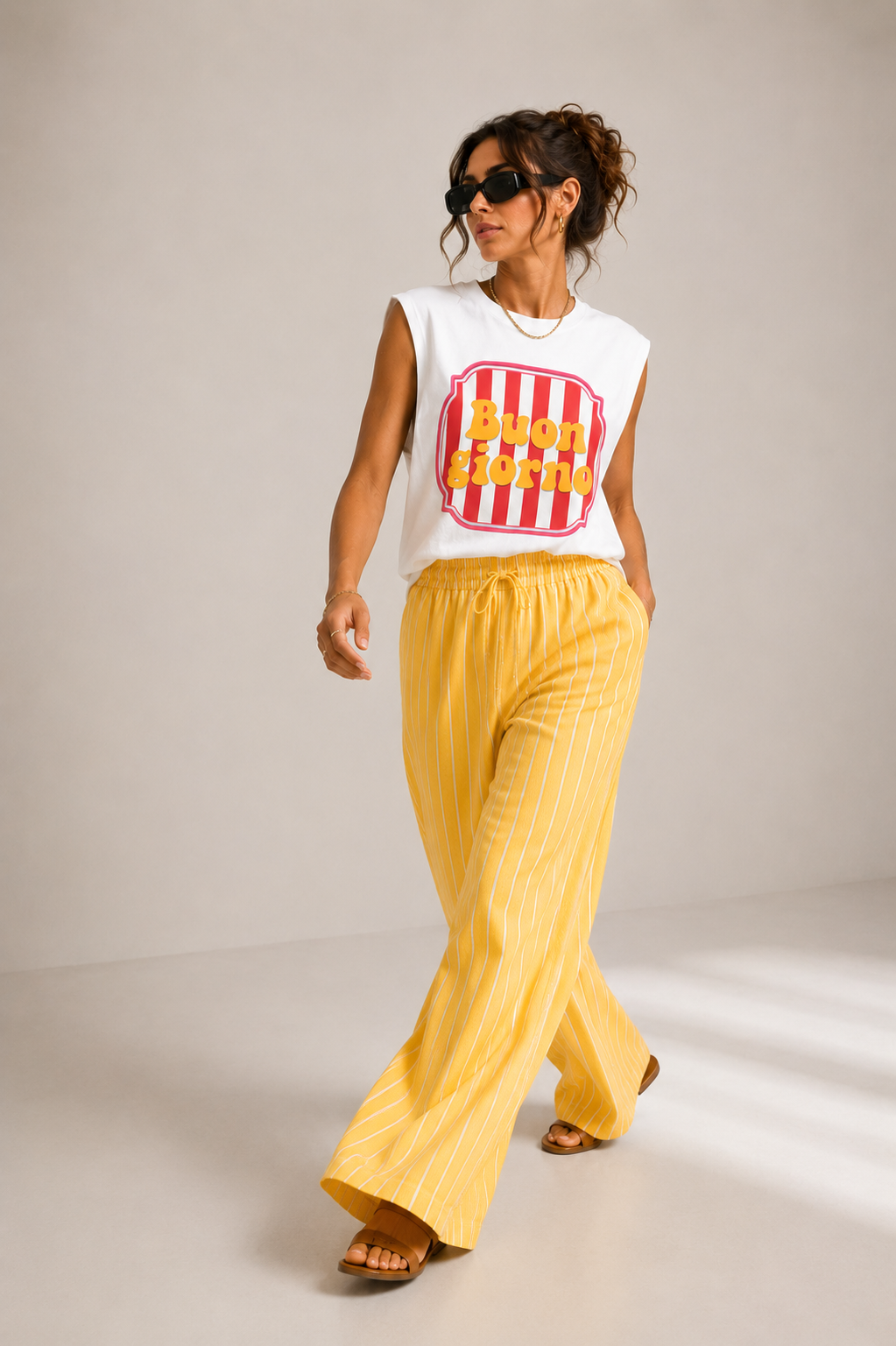 T-shirt sans manches "buongiorno"