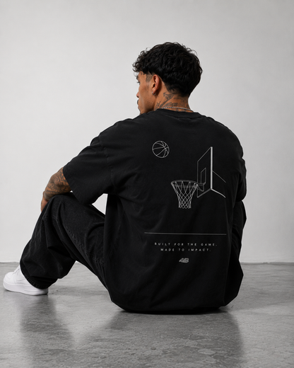T-shirt Oversize Homme 4B World – Built For The Game – Noir