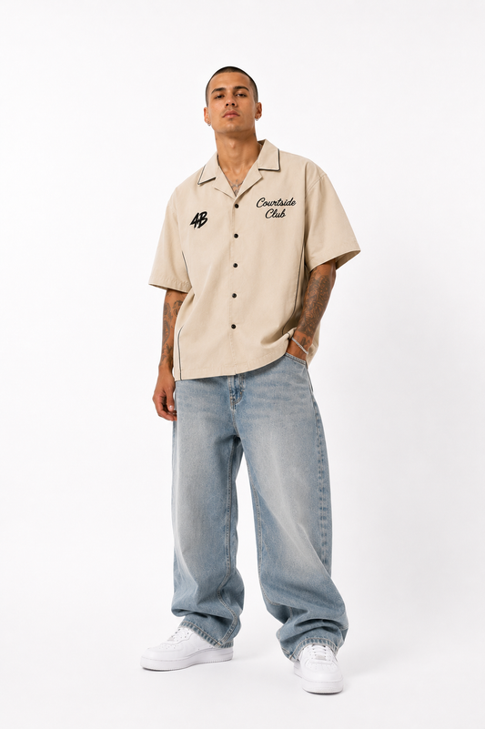 Chemise Oversize Courtside Club Beige | 4B Unlimited Clothing