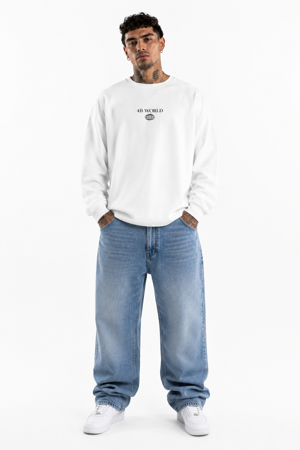 Sweat Oversize Blanc 4B World Beyond Boundaries | 4B Unlimited Clothing