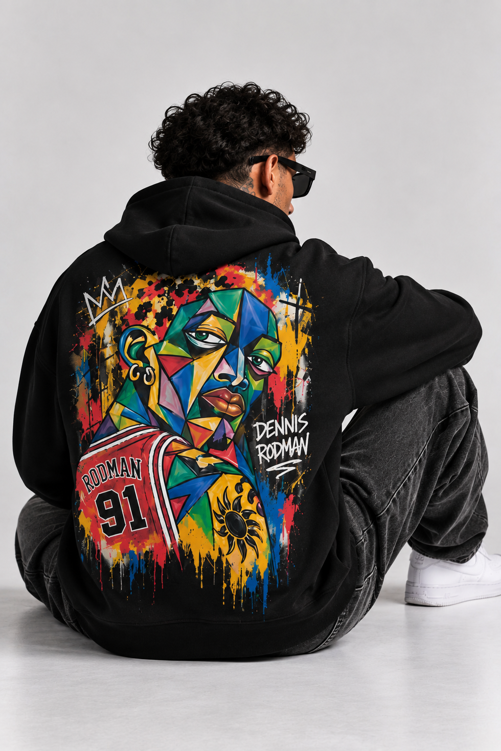 Hoodie Oversize 4B World Rodman 91 – Noir