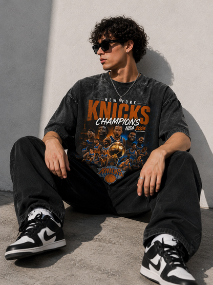 T-shirt manches courtes oversize "NY champs"